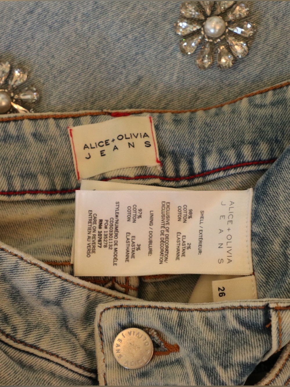 ALICE + OLIVIA ROXIE EMBELLISHED JEAN - Picture 10 of 12